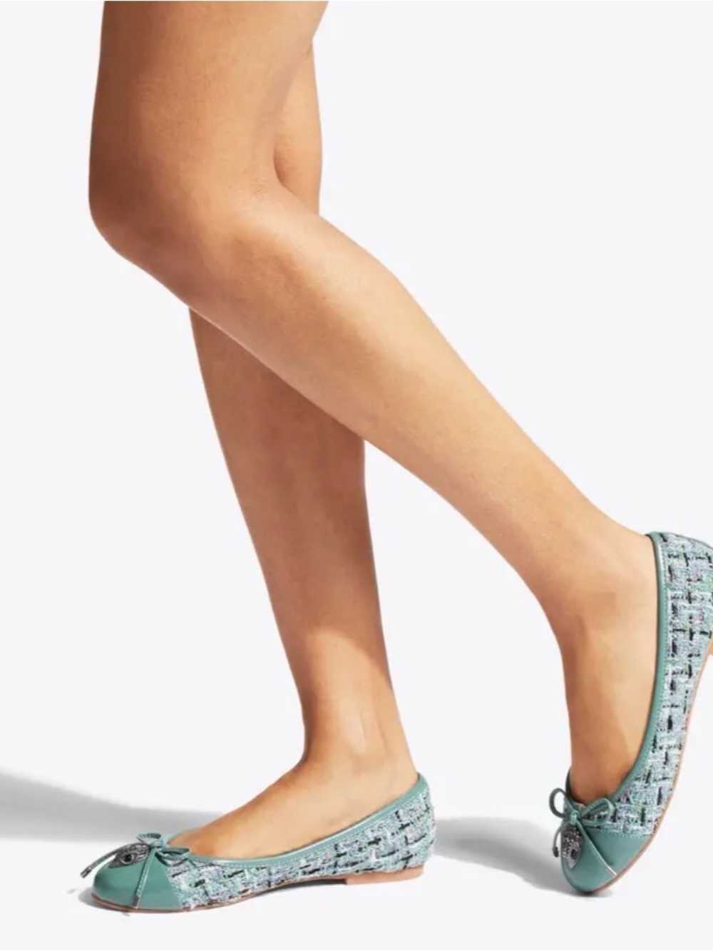 Kurt Geiger Mint Woven Ballet Flats with Bow